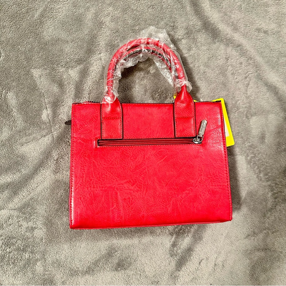 Wrangler Medium Faux Leather Tote - Red - Picture 3 of 4